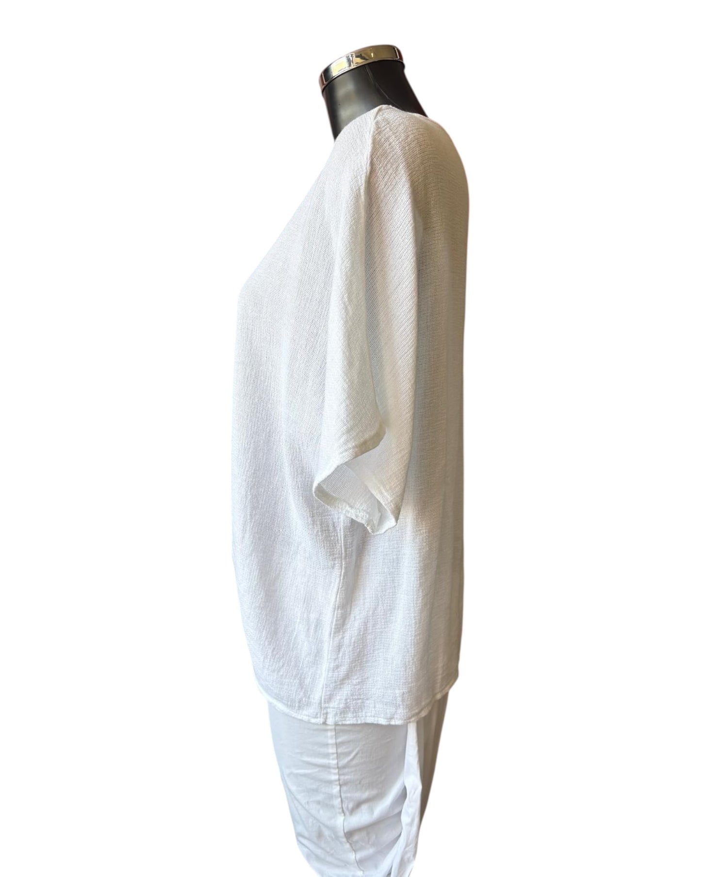 Casey range ruched front top - White