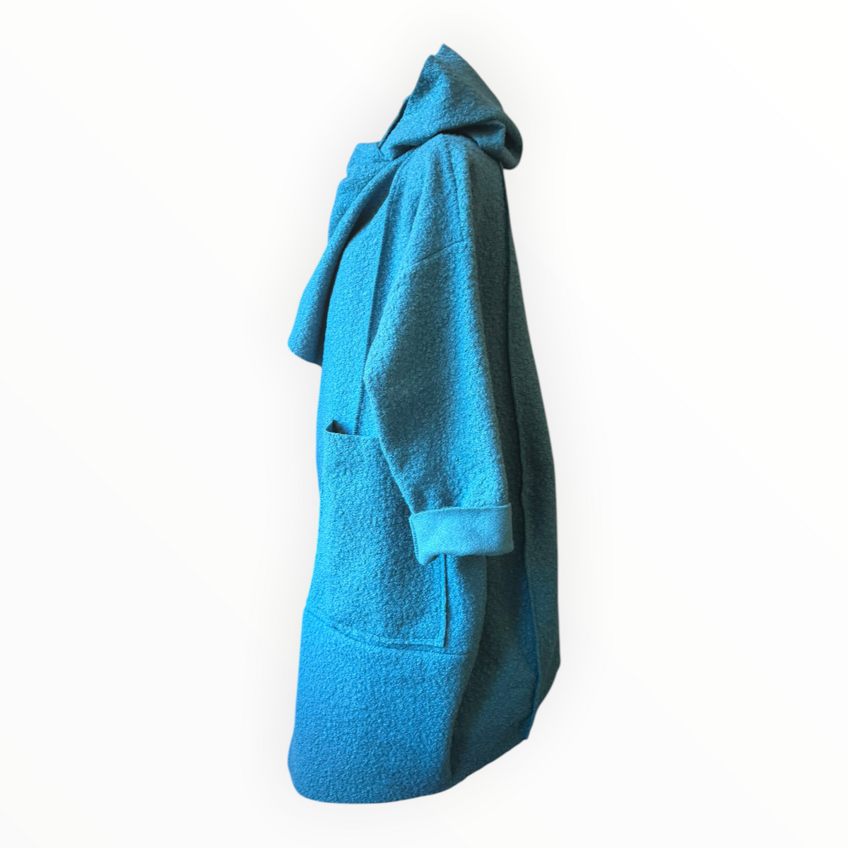 Delilah boucle high neck coatigan - Teal
