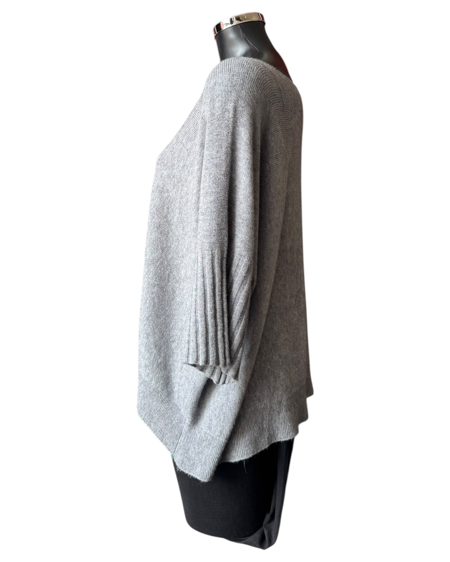 Morgan half sleeve boxy jumper - Grey