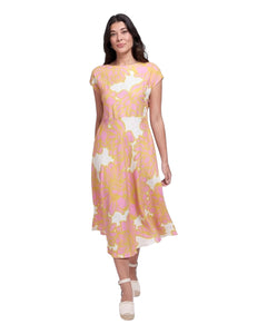 Foil high life dress in full bloom