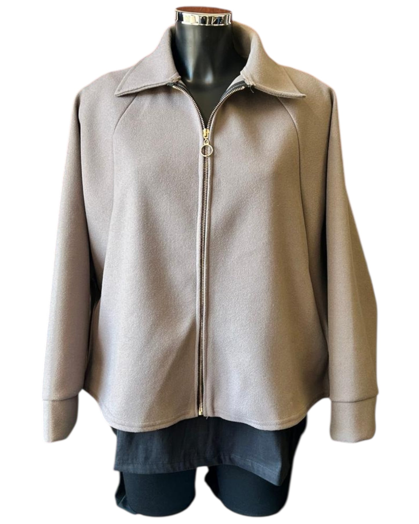 Katrina soft touch collared jacket - Taupe