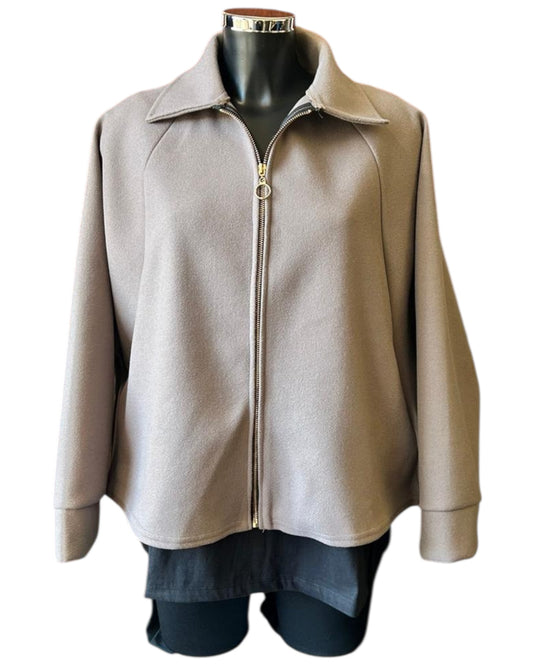 Katrina soft touch collared jacket - Taupe