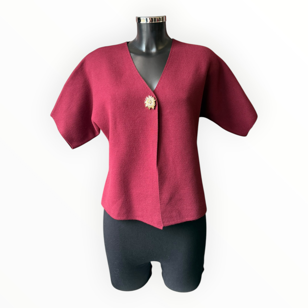 Rhona premium knit single button cardigan - Wine