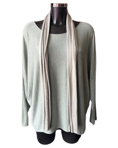 Sylvia 2 piece lightweight knit - khaki