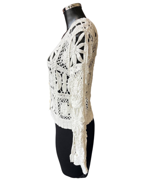 Stacey ivory crochet cardigan