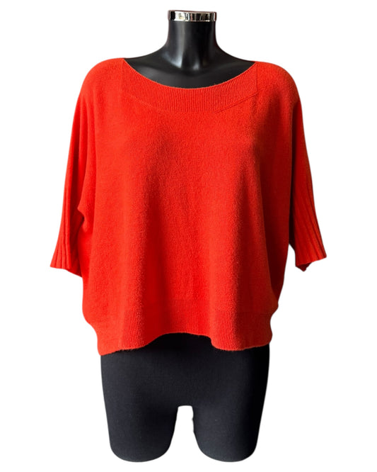 Morgan half sleeve boxy jumper - Orange