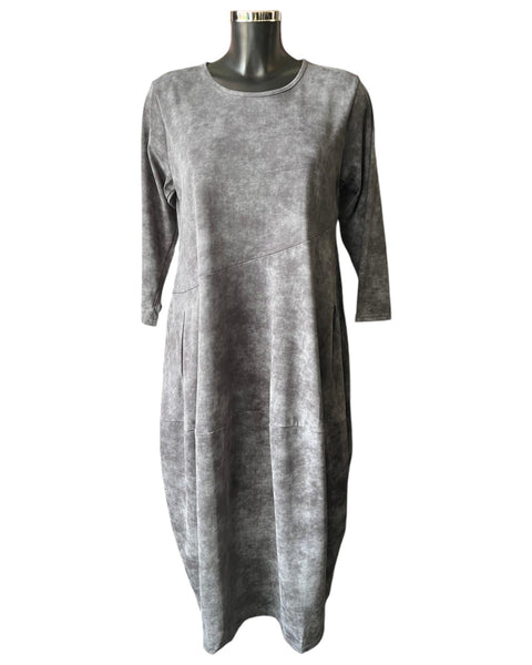 Tirelli diagonal seam combi dress - Charcoal