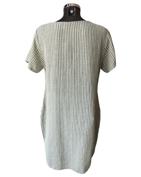 Bonnie striped range short dress - Khaki