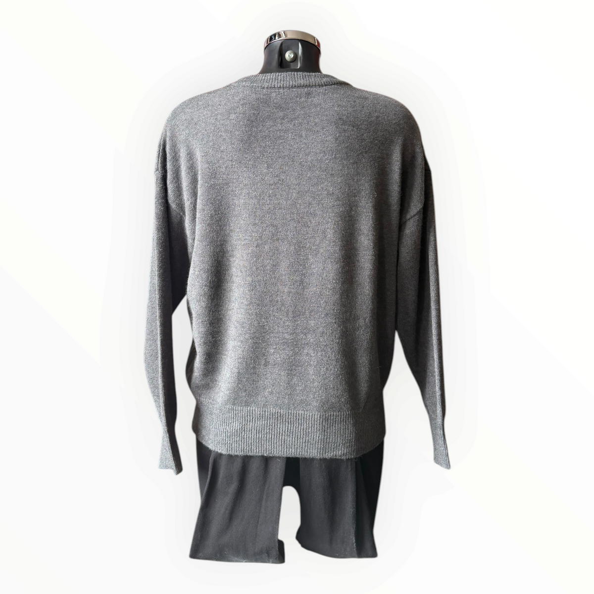 Emmy sparkle argyle long sleeve jumper- Grey