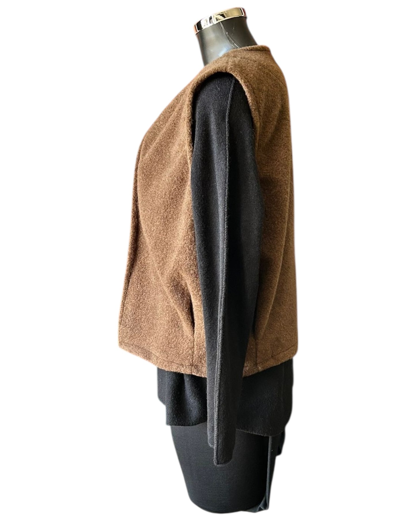 Mila wool feel waistcoat - Chocolate