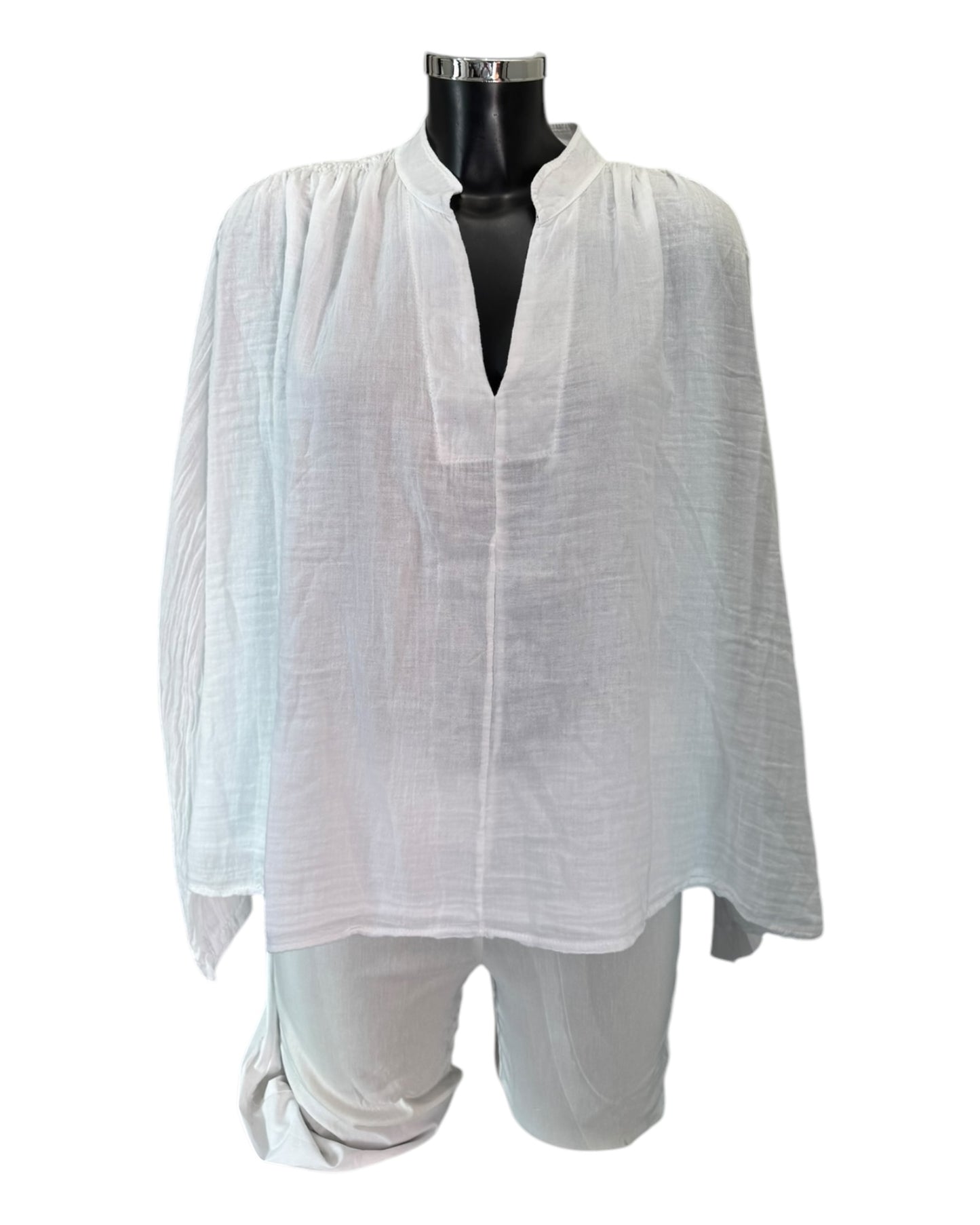 Macey cotton boho blouse - White