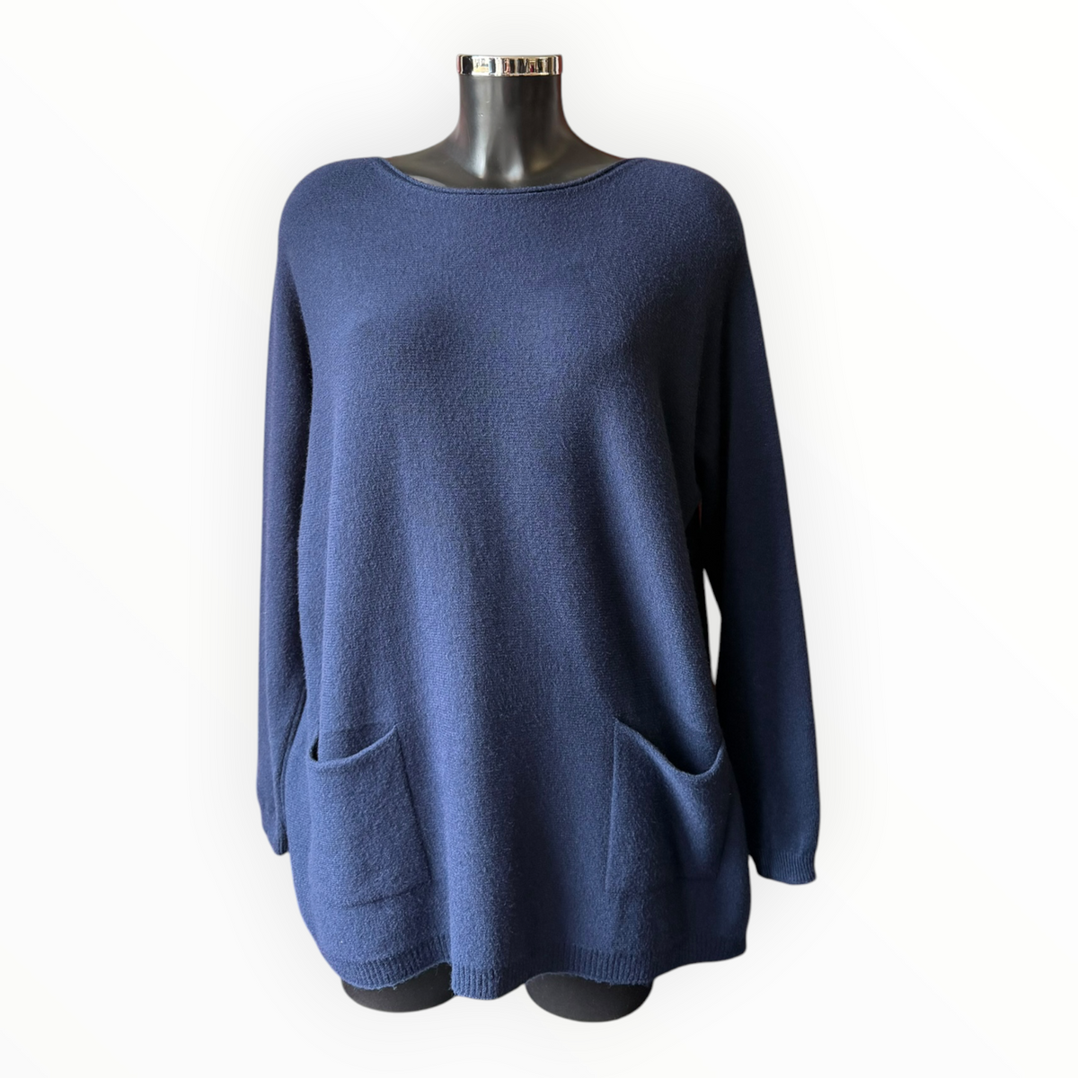 Belinda bow back pocket jumper - Navy