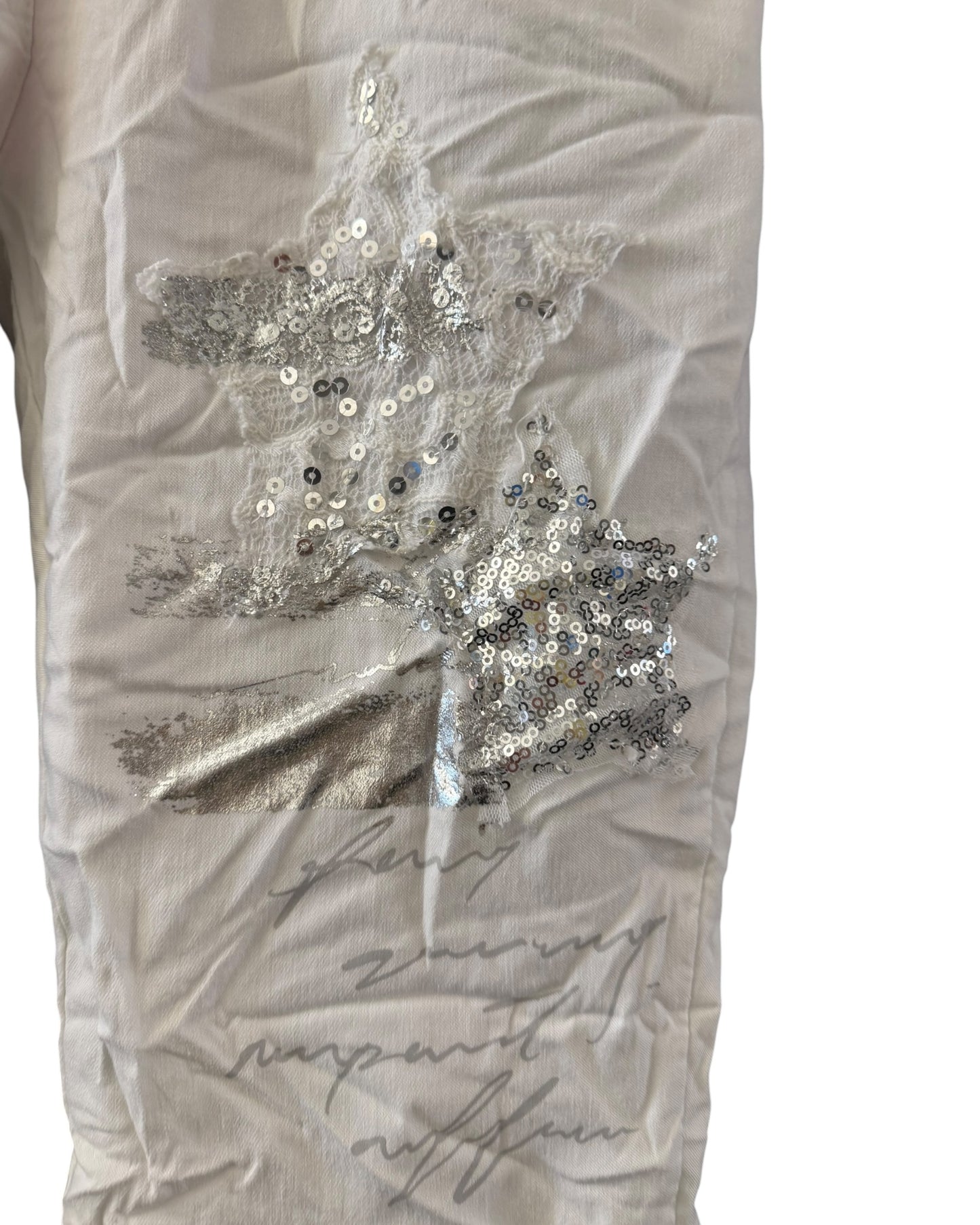 Shona crinkle star magic trousers - White