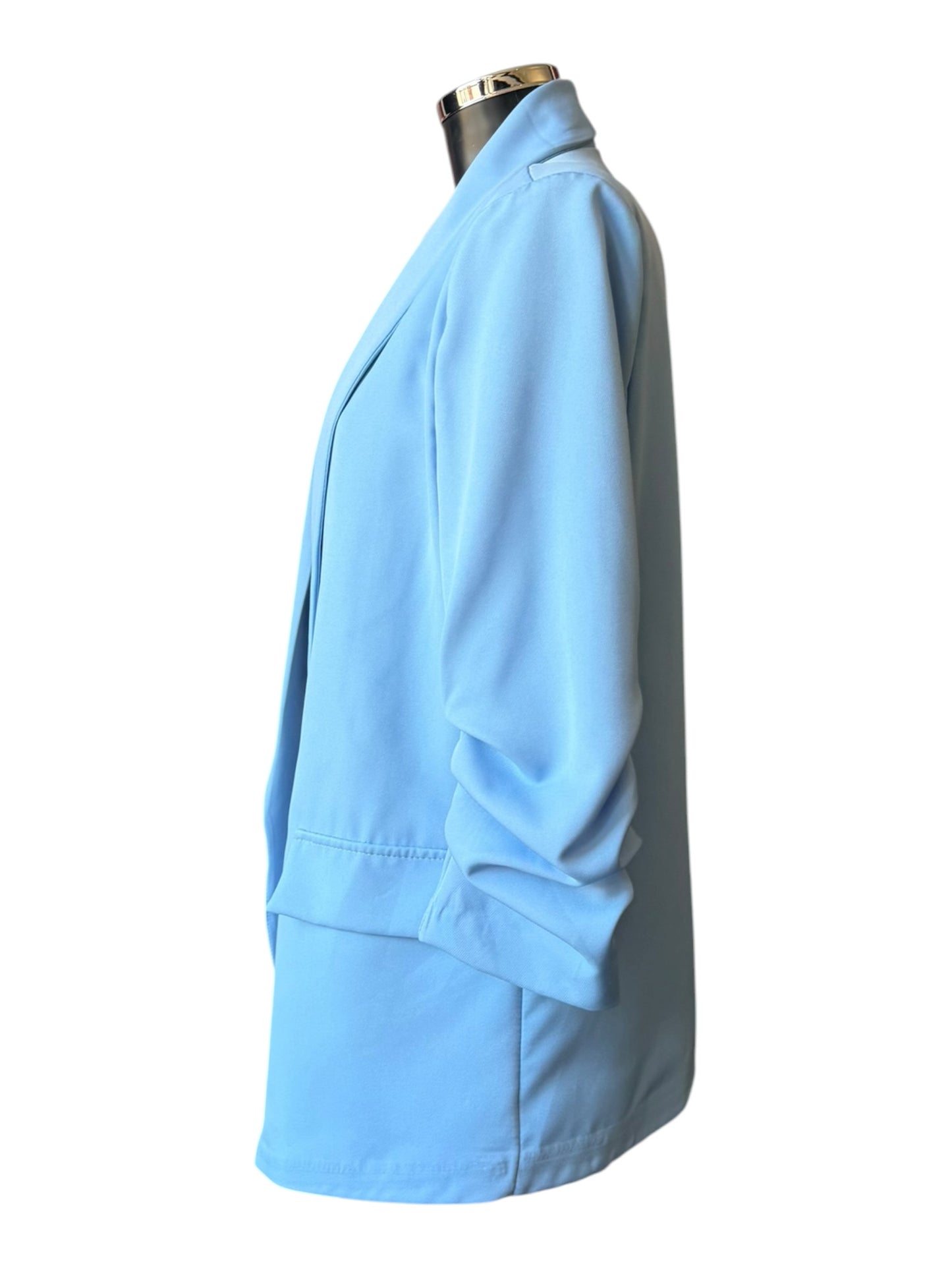 Betsy rouched sleeve blazer - Blue