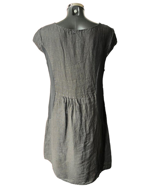 Jasmine linen shift dress - Black