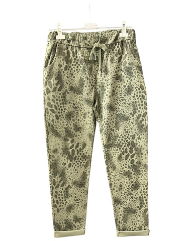 Aria super stretchy trousers - Animal Khaki
