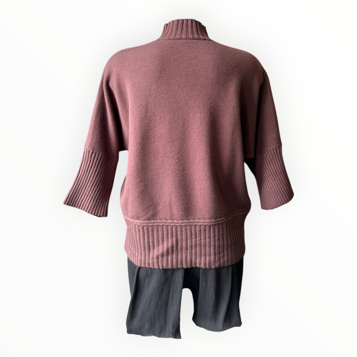 Abigail ribbed neck, hem & cuffs jumper - Chocolate