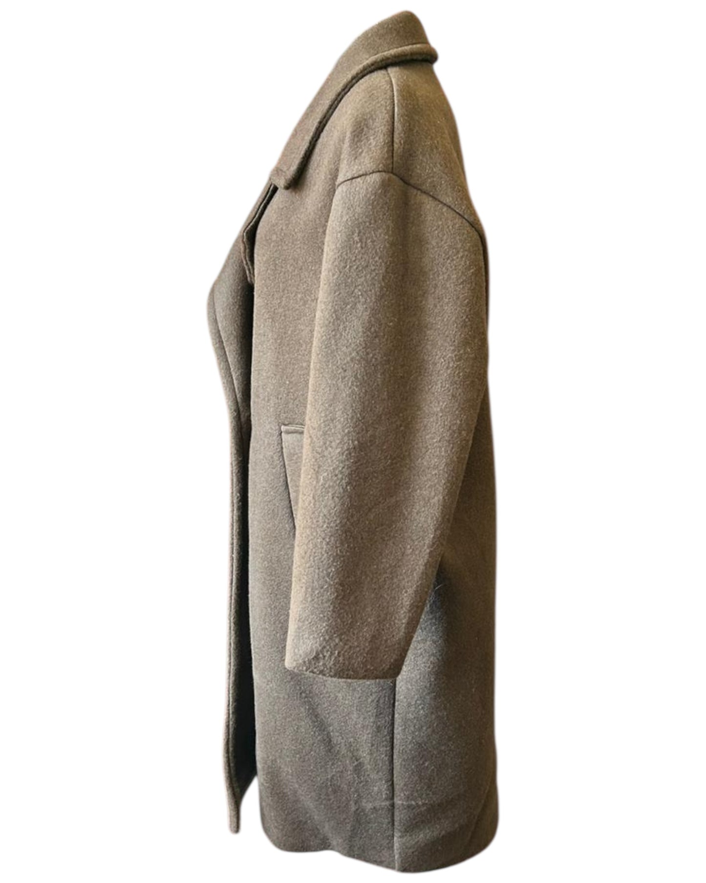 Priscilla wool feel pea coat - Chocolate