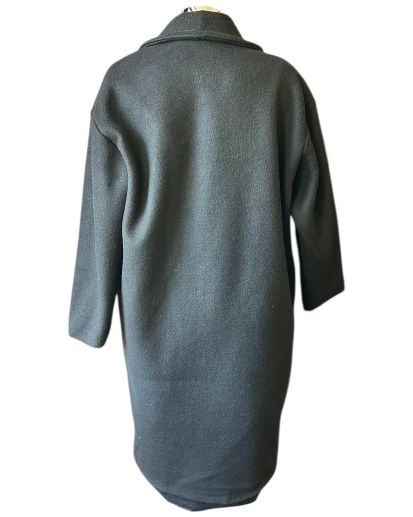 Priscilla wool feel pea coat - Black