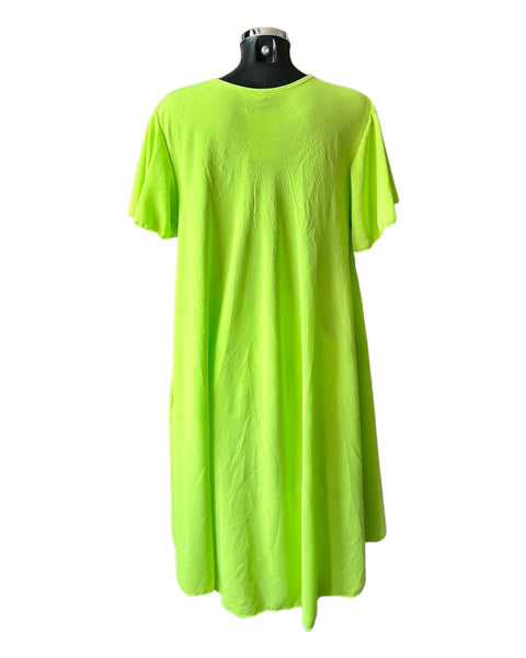 Morgan v neck swing dress - Lime