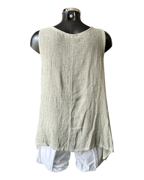 Casey range long sleeveless top - Khaki