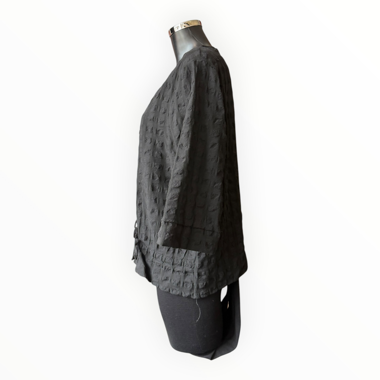 Eliza range checked jacket top - Black