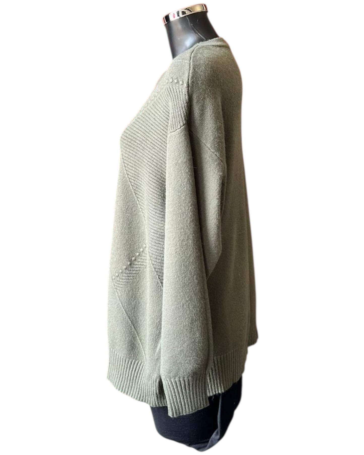 Moira Argyle stitch detail jumper - khaki