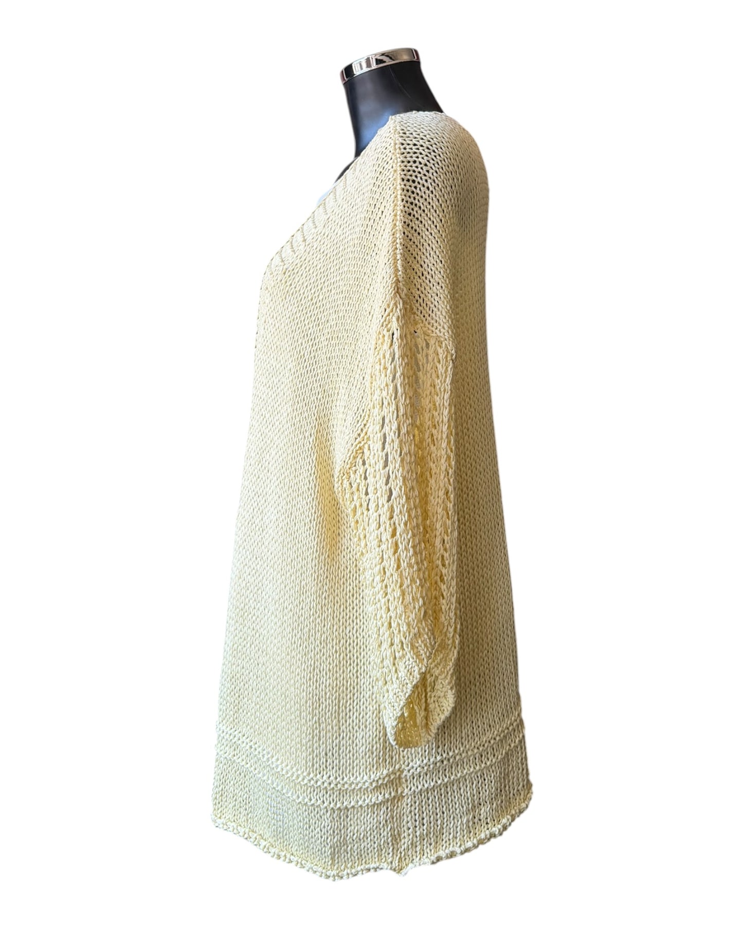 Patsy cardigan open sleeve edge to edge - Lemon