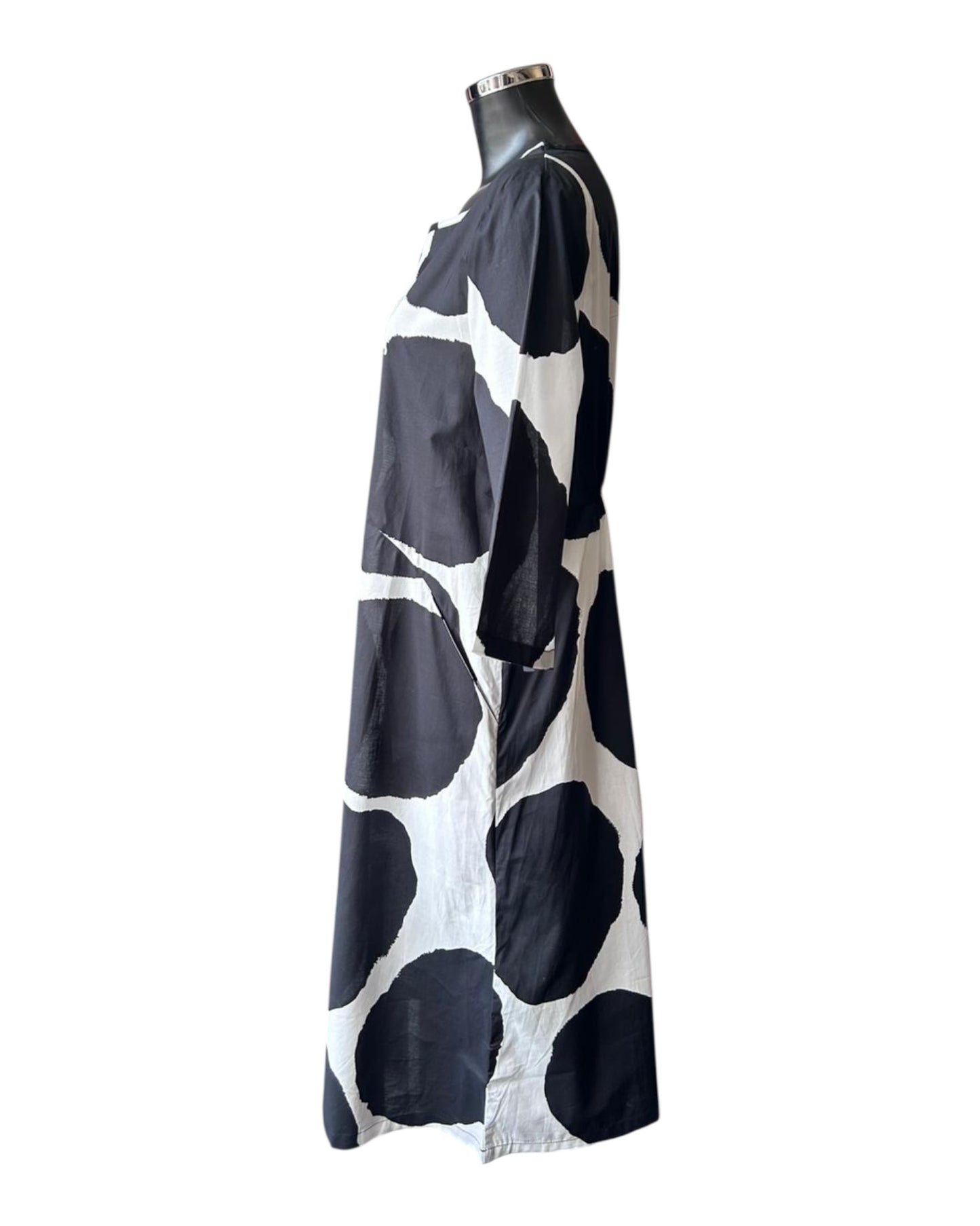 Tirelli curve seam poplin dress - Black/White