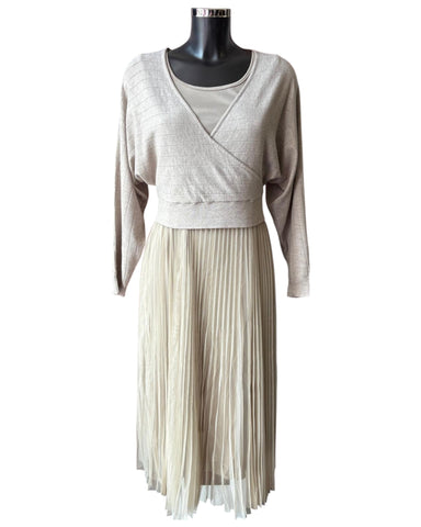 Grace 2 piece dress and jumper set - Taupe