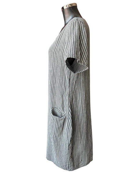 Bonnie striped range short dress - Charcoal