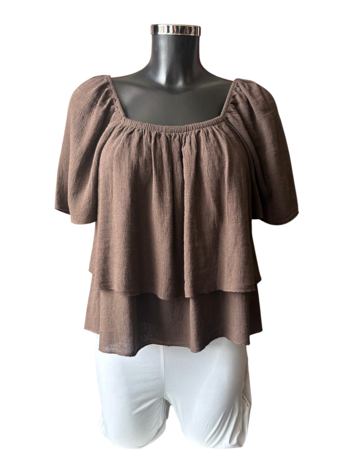 Casey range layered gypsy top - Chocolate