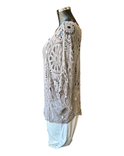 Bridgette 2 piece v neck crochet top - Mocha