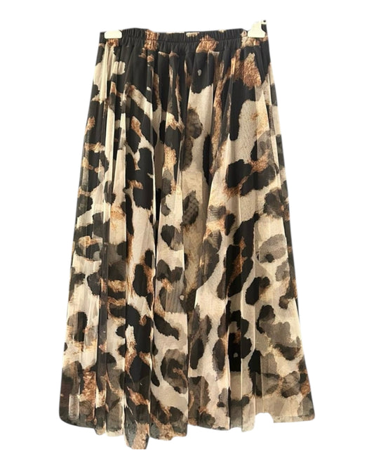 Bella on trend tulle patterned skirt - animal