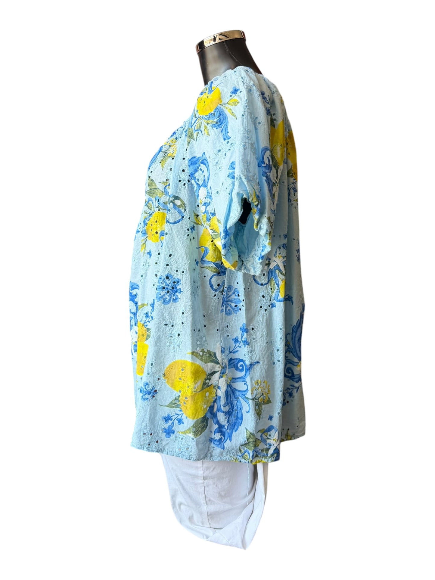 Willow lemon pattern pale blue gypsy top