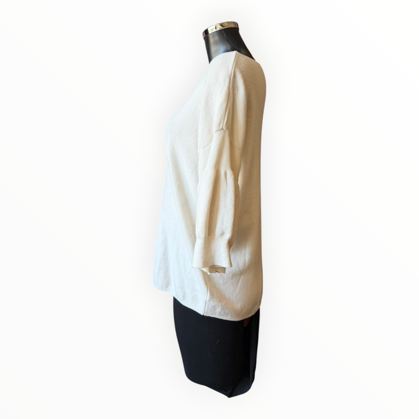 Adele ribbed sleeve jumper - Cream
