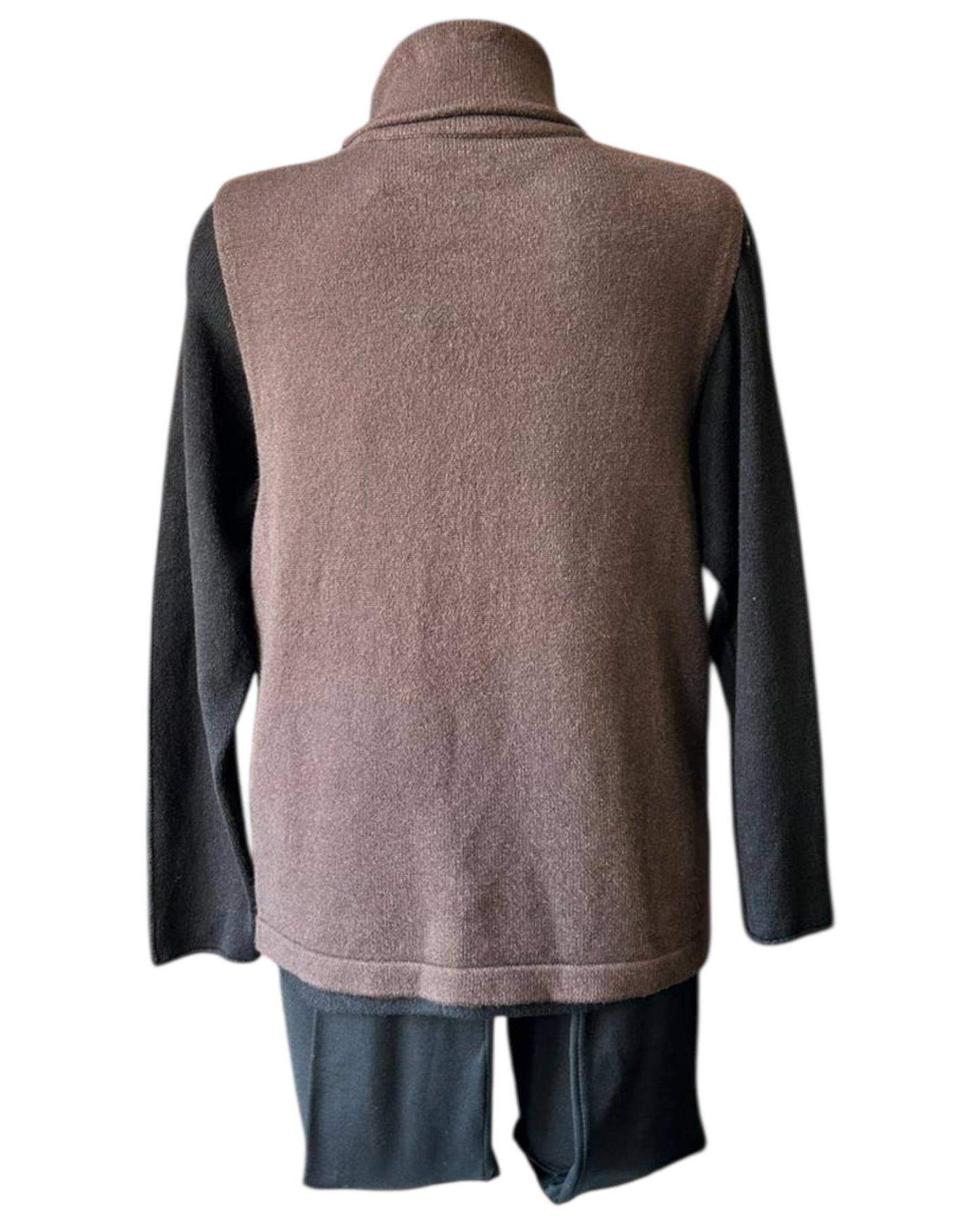 Tilly cowl neck wrap waistcoat top - chocolate