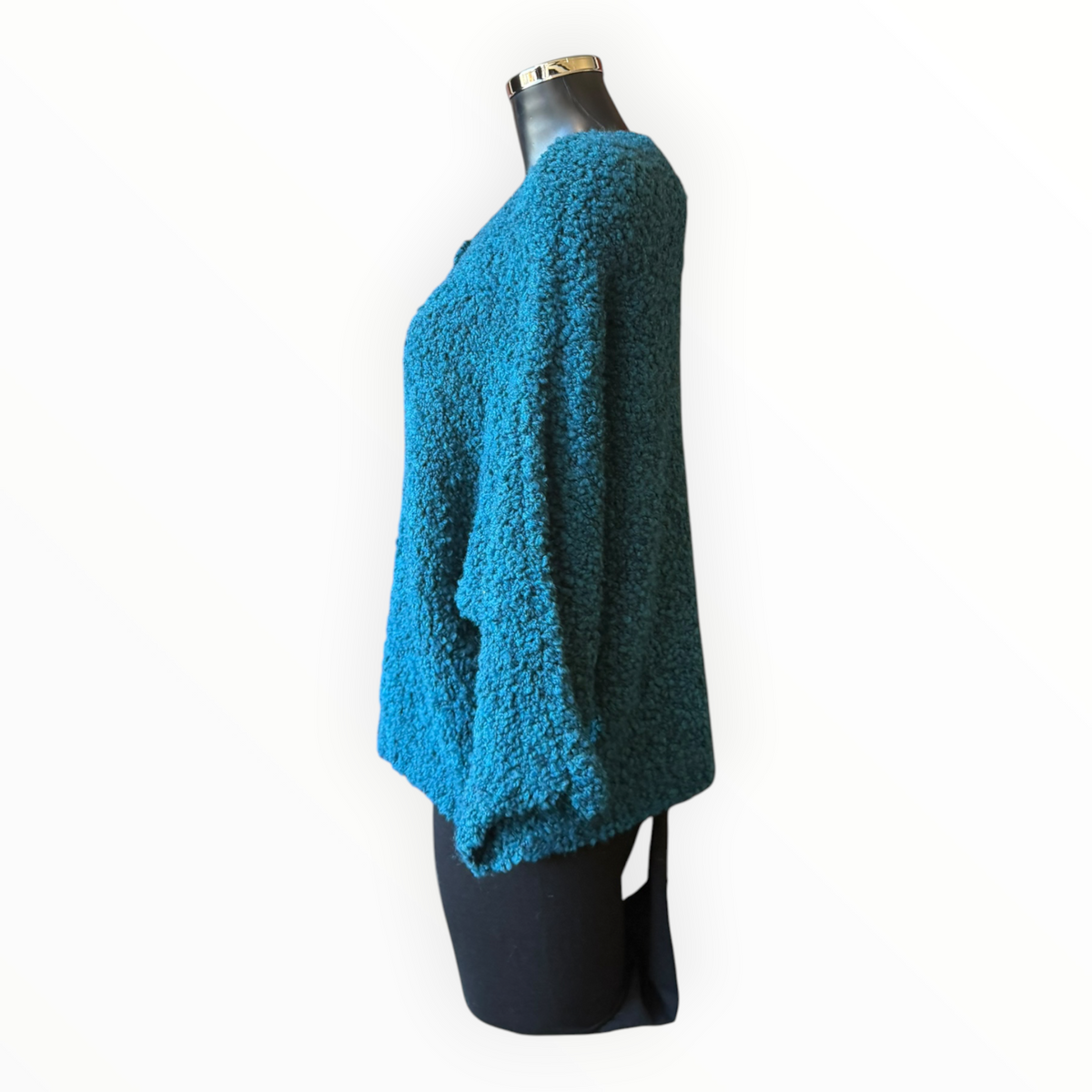 Harper slouchy boucle knit cardigan - Teal