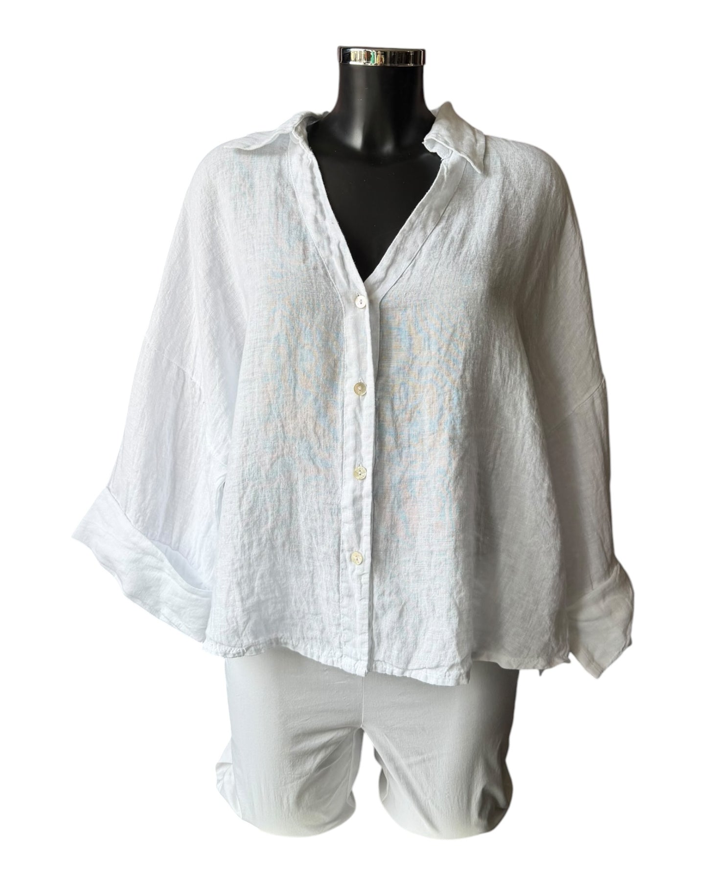 Lizzie linen oversized shirt - White