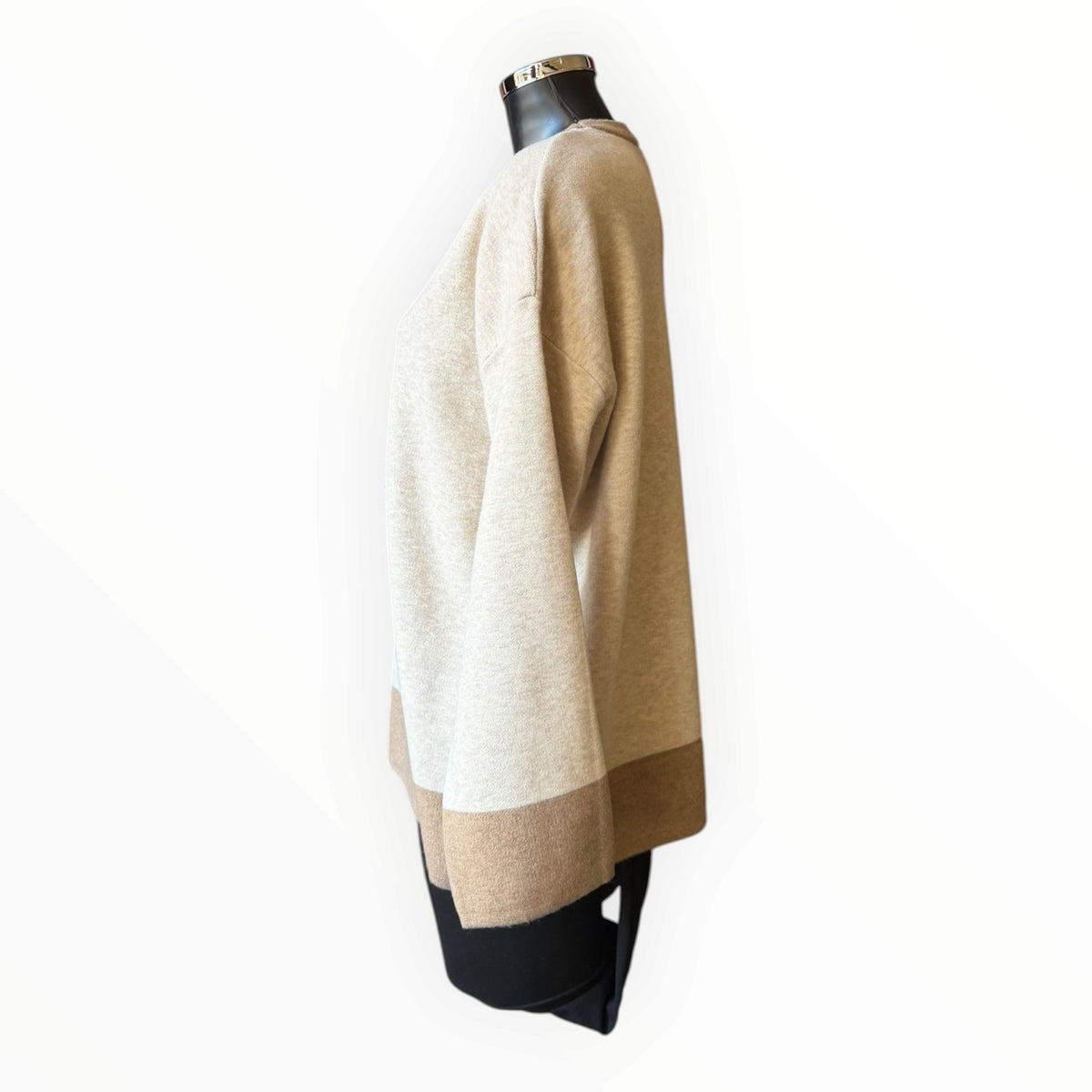 Connie seamed contrast trim jumper - Beige mix