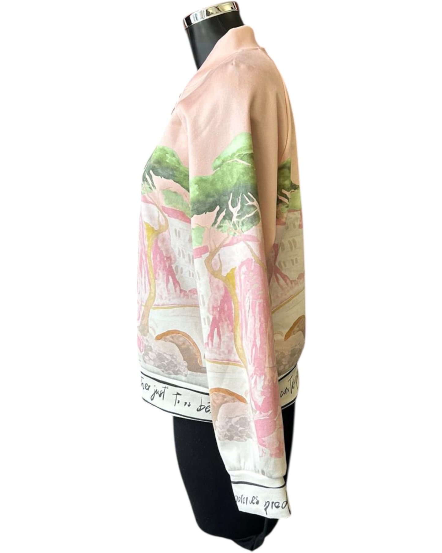 Frankie silk effect scene bomber jacket - Pink