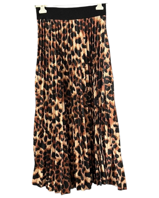 Luella pleated brown animal print skirt