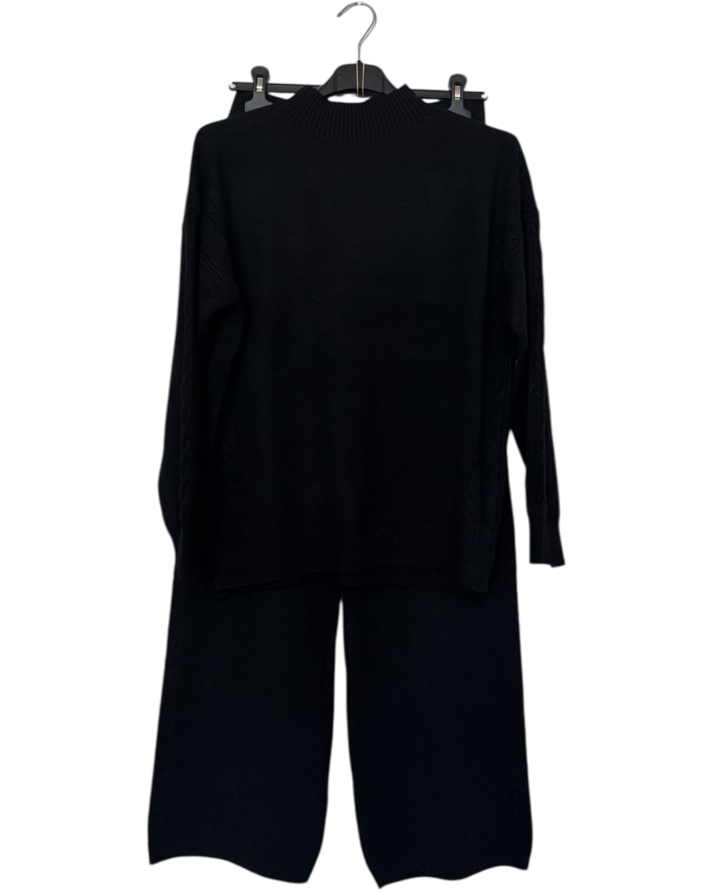 Amelia cable side coord trouser suit - Black