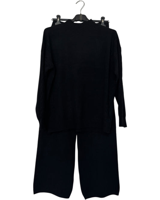 Amelia cable side coord trouser suit - Black
