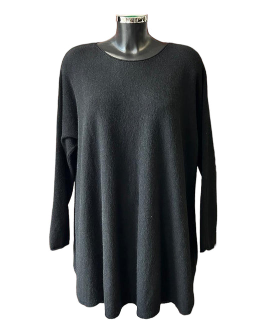Sally soft knit swing jumper - Black