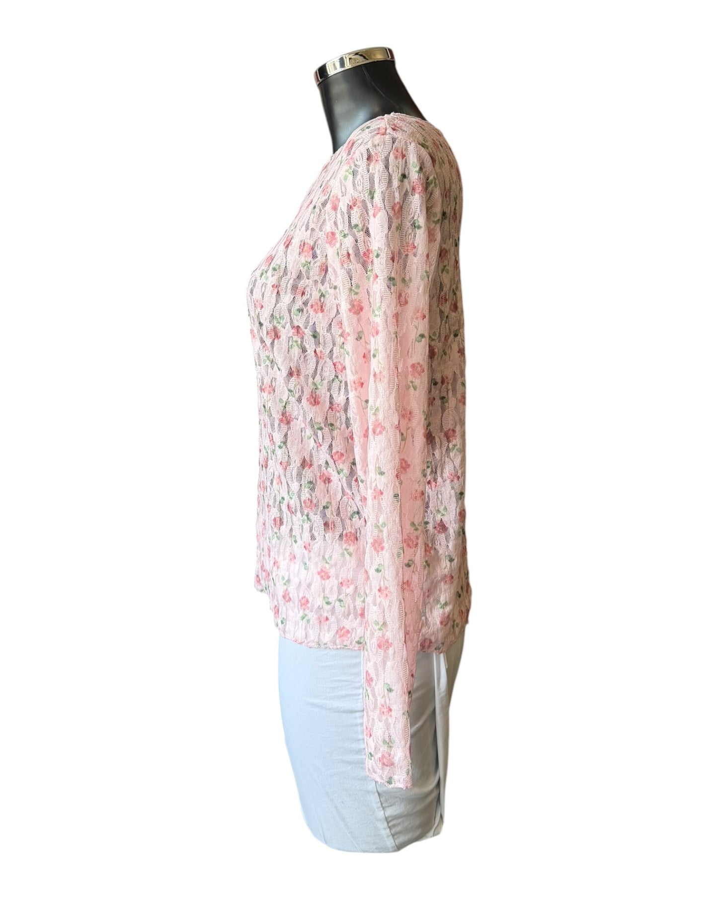 Tabitha lace floral top - Pink