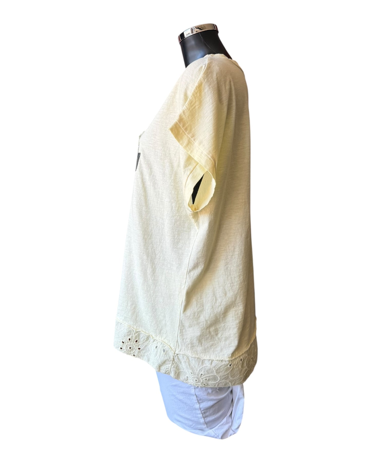 Olivia foil t-shirt heart - Lemon
