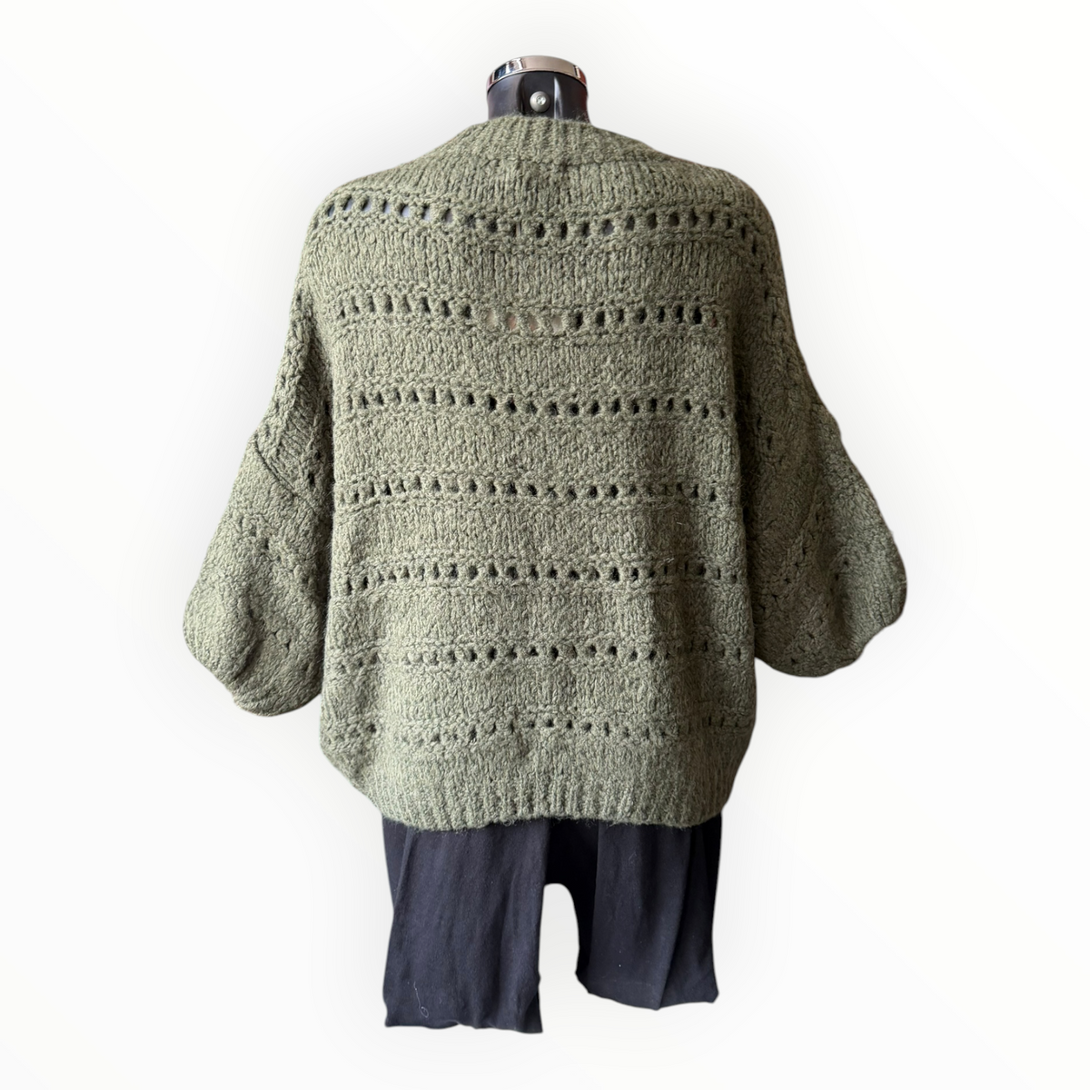 Verity soft knit half sleeve jumper - Khaki