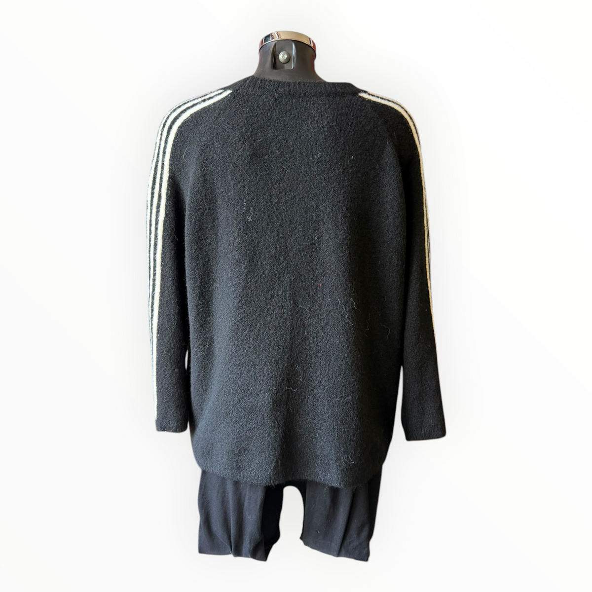 Ada striped arm soft knit jumper - Black
