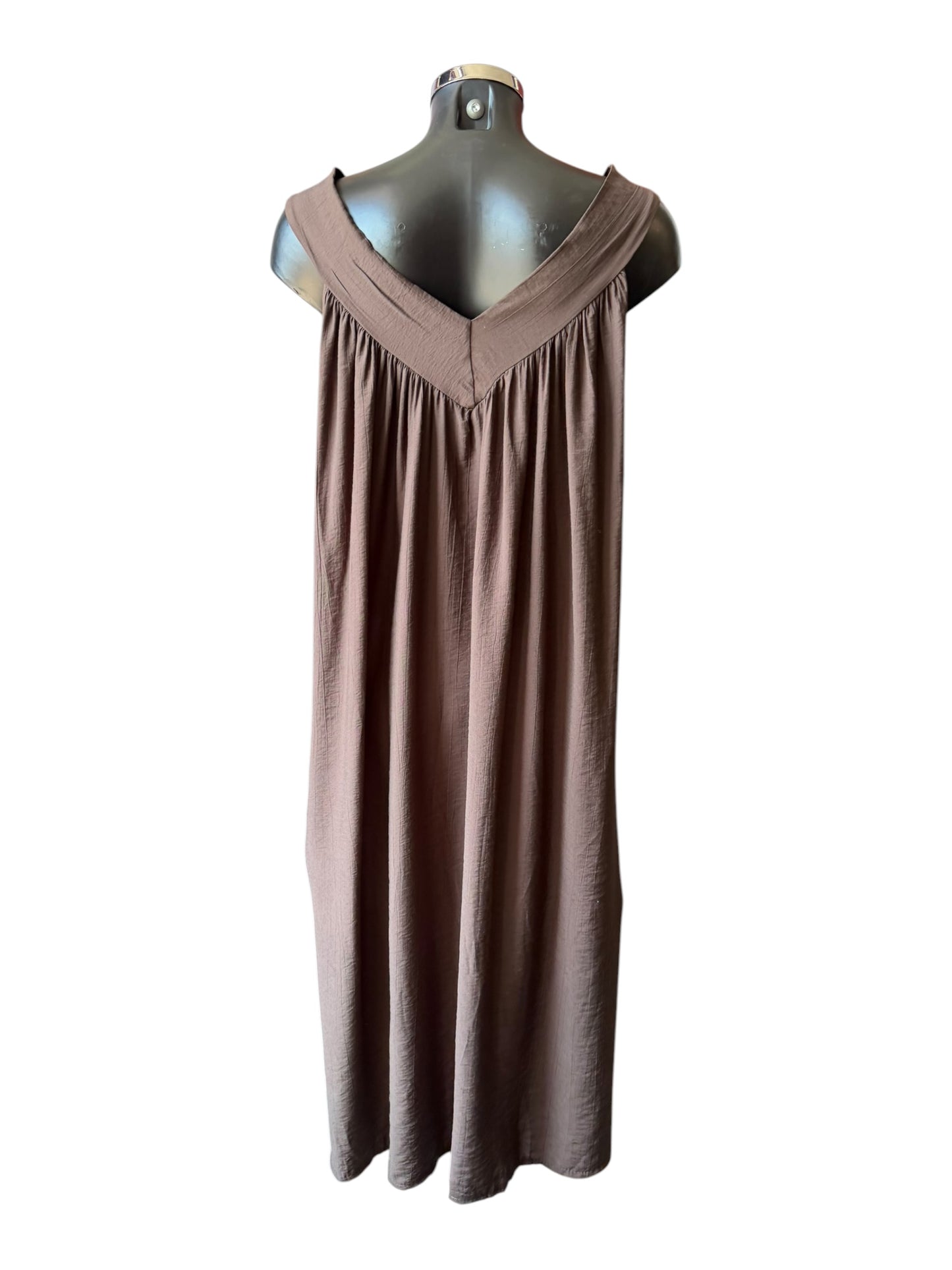 Patsy v neck midi dress - Chocolate